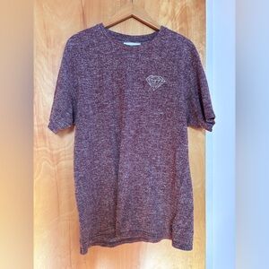 Diamond Supply Co. Men's Short Sleeve T-Shirt Red Heather Burgundy Graphic Large